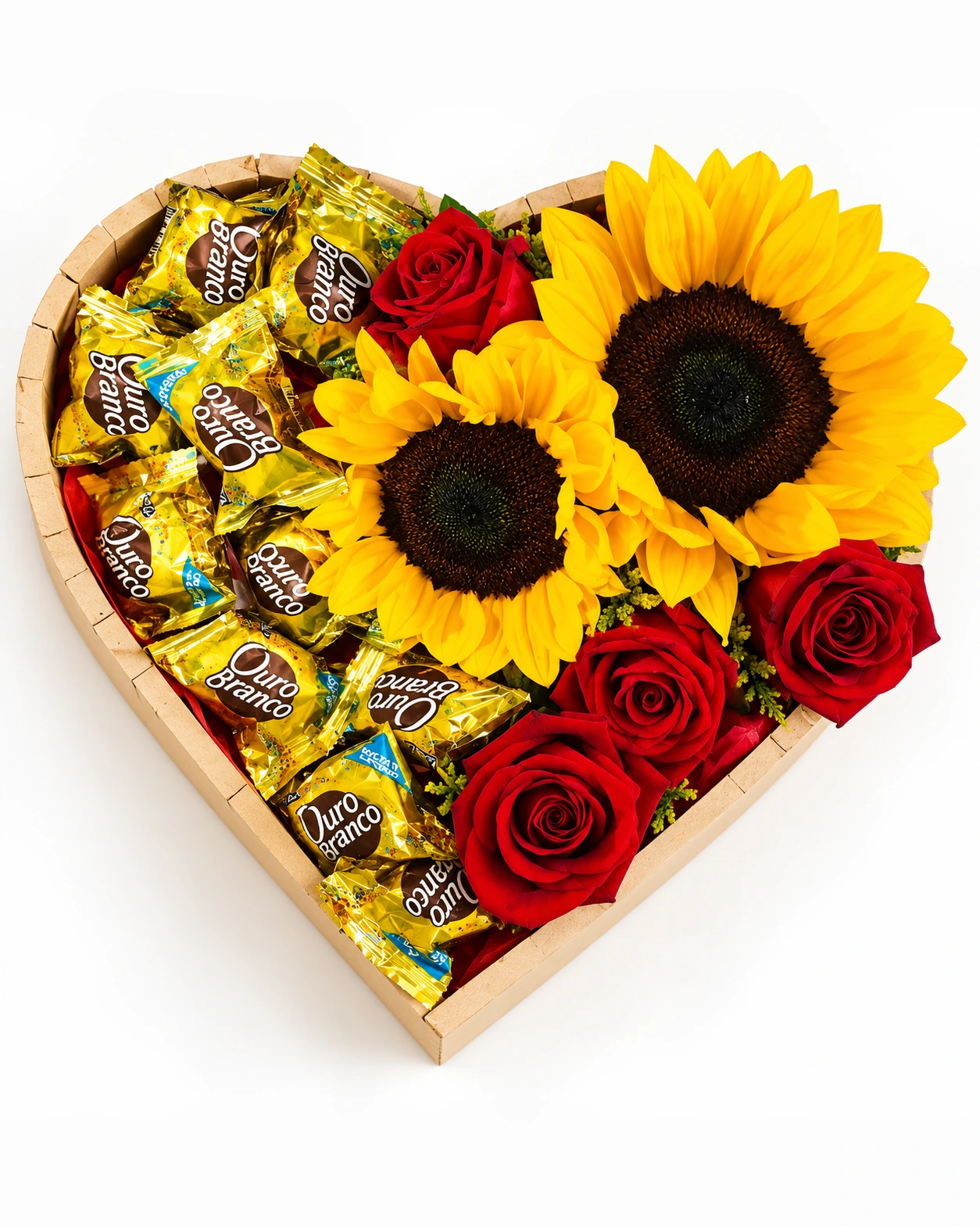 Coração de Flores e Chocolates